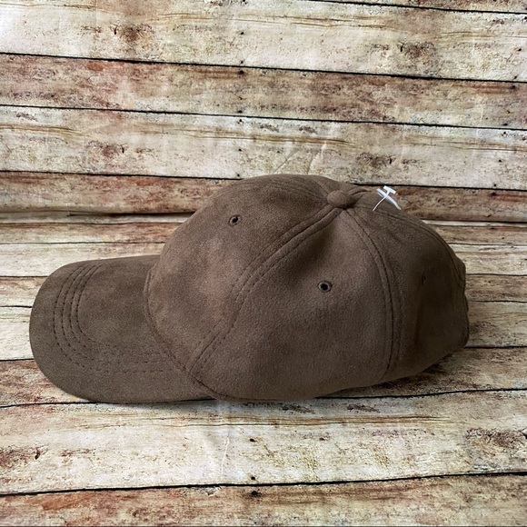 NWOT Old Navy Olive Green Faux Suede Baseball Hat OS - Picture 2 of 5